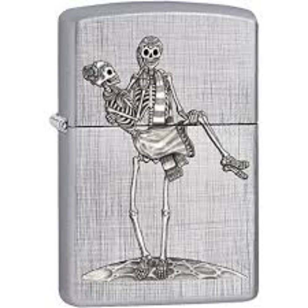Zippo Collectible - Day of the Dead Skeleton Couple Linen Weave